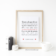Poster Verset du Coran Mariage Rouge