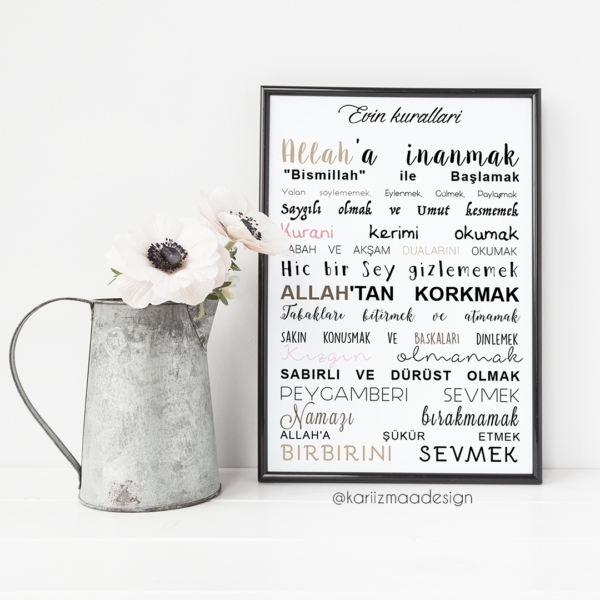Poster les règles de la maison islam turc