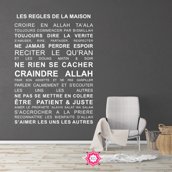 Sticker Règles de la Maison Islam Grand Blanc