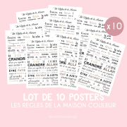 10 posters les règles de la maison