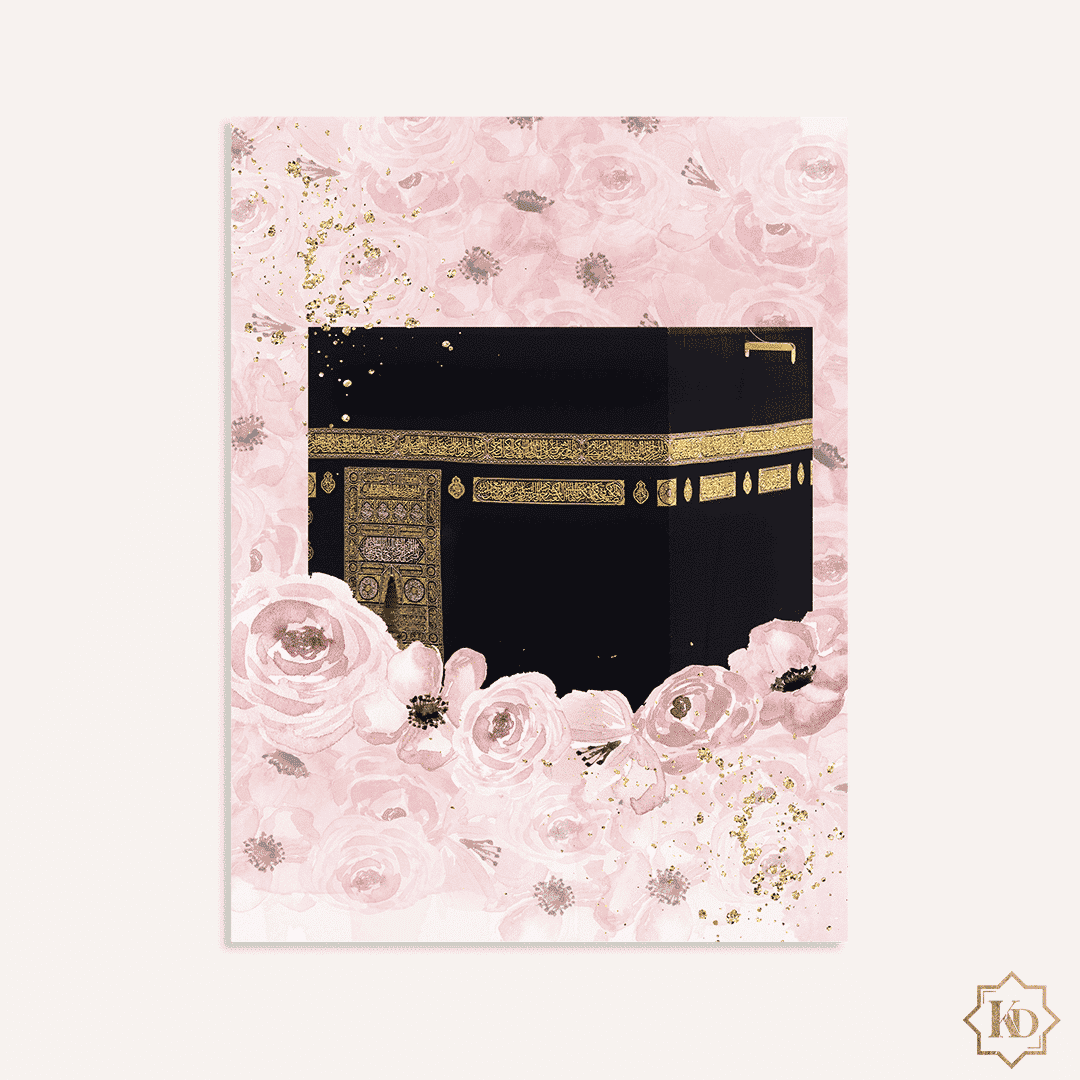 Kaaba avec fond fleurie